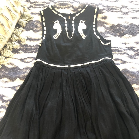 Free people black embroidered midi dress - Picture 2 of 3